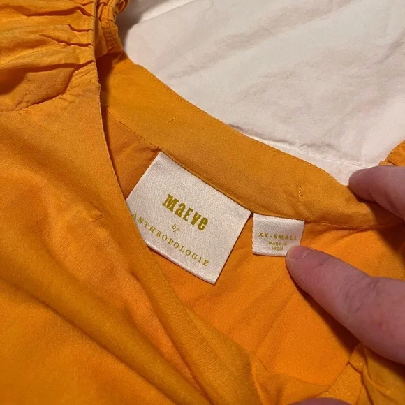 Maeve by Anthropologie Puff Sleeve XX-Small Blouse in dandelion Yellow - Picture 4 of 9